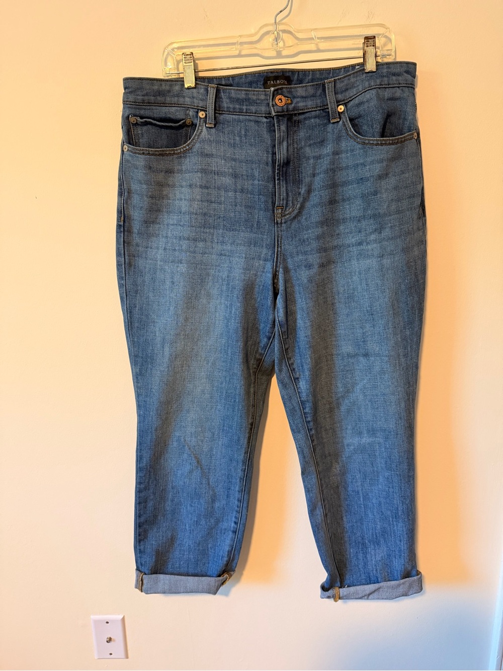 Talbots Cropped Roll-Cuff Mid-Blue Jeans